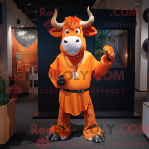 Oranje Zebu-mascottekostuum...