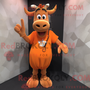 Oranje Zebu-mascottekostuum...