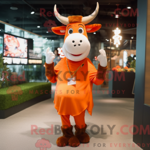 Oranje Zebu-mascottekostuum...