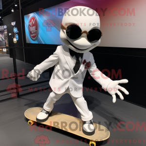 Hvid skateboard maskot...