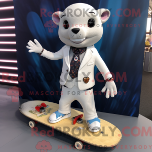Hvid skateboard maskot...