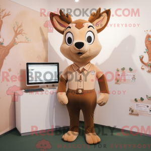 Tan Deer-mascottekostuum...