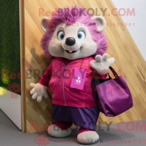 Magenta Igel Maskottchen...