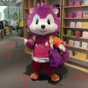 Magenta pinnsvin maskot...