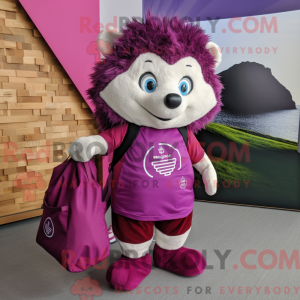Magenta pinnsvin maskot...