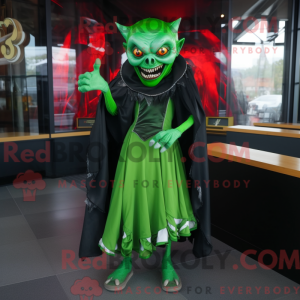 Grøn vampyr maskot kostume...