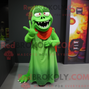 Grøn vampyr maskot kostume...