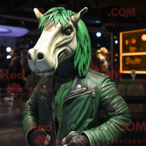Green Quagga mascot costume...