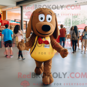 Brown Hot Dog mascot...