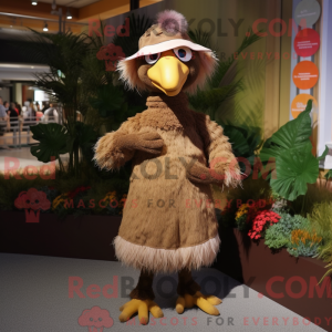 Brun struds maskot kostume...