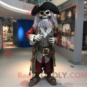 Sølv Pirate-maskot drakt...