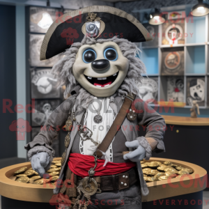 Sølv Pirate-maskot drakt...