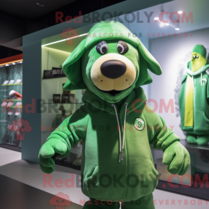 Green Dog mascot costume...
