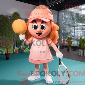 Peach Tennis Racket mascot...