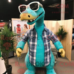 Turkis Brachiosaurus maskot...