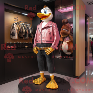 Pink Duck-maskotdraktfigur...