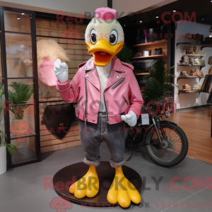 Pink Duck-mascottekostuum...