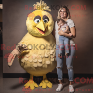 Tan Canary maskot kostume...