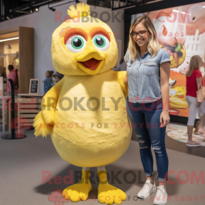 Tan Canary maskot kostume...
