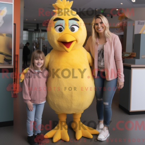 Tan Canary maskot kostume...