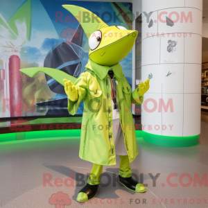 Lime Green Swordfish mascot...