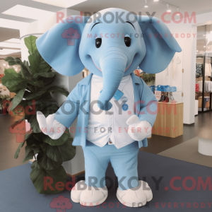 Sky Blue Elephant maskot...