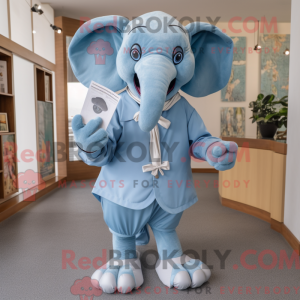 Sky Blue Elephant maskot...