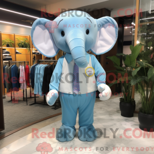 Sky Blue Elephant maskot...