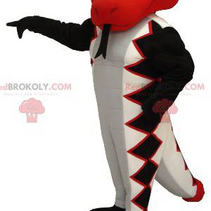 Mascotte de serpent rouge blanc et noir - Redbrokoly.com