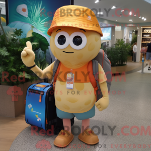 Tan Mango maskot kostume...
