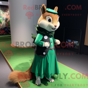 Grønt egern maskot kostume...