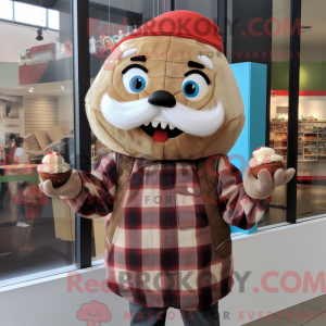Tan Cupcake maskot kostume...