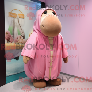 Pink Walrus maskot kostume...