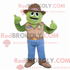 Bruin groen baret mascotte...