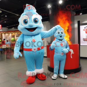 Sky Blue Fire Eater mascot...