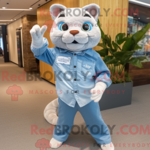 White Jaguarundi mascot...