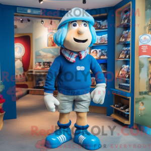 Blå men maskot kostume...
