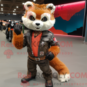 Tan Red Panda maskot...