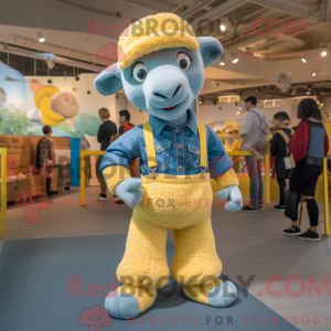 Geel schaap mascottekostuum...