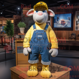 Geel schaap mascottekostuum...