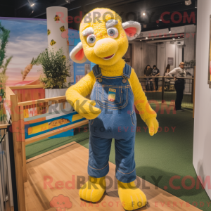Geel schaap mascottekostuum...