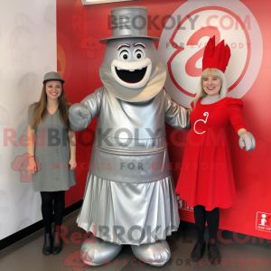 Sølvgulasjmaskotdraktfigur...
