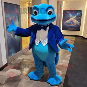 Blue Turtle maskot kostume...