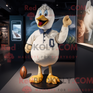 Cream Goose mascot costume...