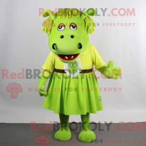 Lime Green Buffalo mascot...