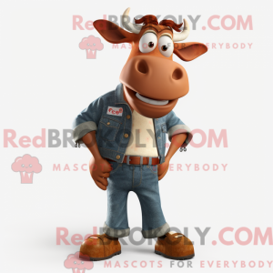 Rust Jersey Cow maskotka...