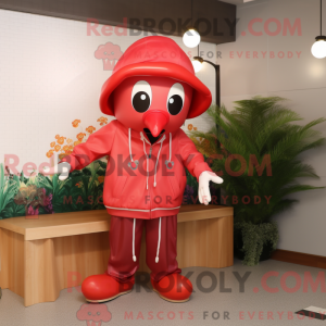 Red Octopus maskot...