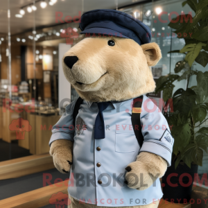 Cream Capybara mascot...