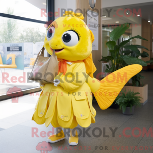 Citron gul laks maskot...