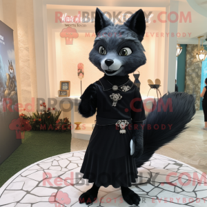 Black Fox-mascottekostuum...